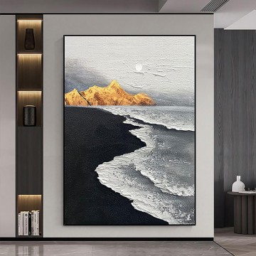 Texturizado Painting - Ola de playa abstracta 07 arte de pared textura minimalista
